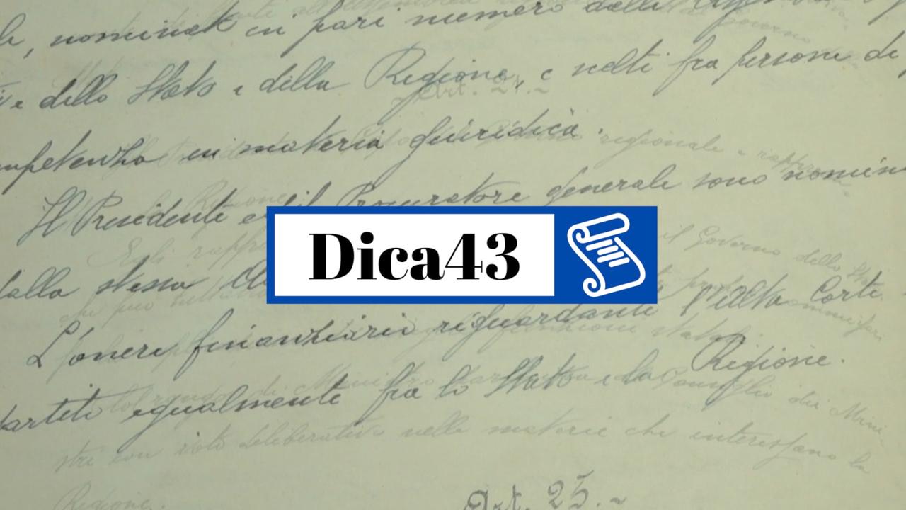 “Dica 43, lo stato di salute dello Statuto siciliano: conoscerlo per amarlo“, un viaggio alla scoperta dell’Autonomia in 12 puntate CLICCA PER IL TRAILER